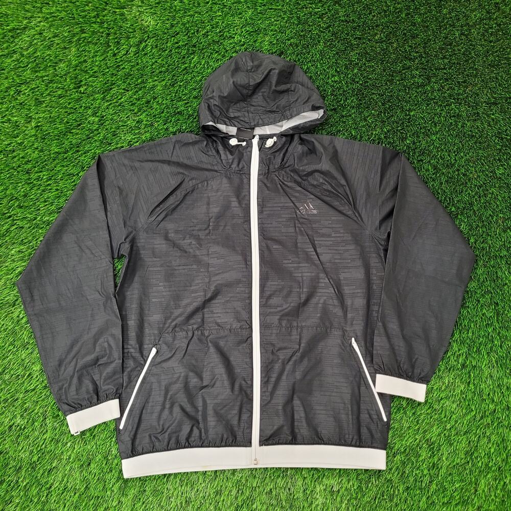 Adidas Running Track Hooded Jacket Large 23x28 Black